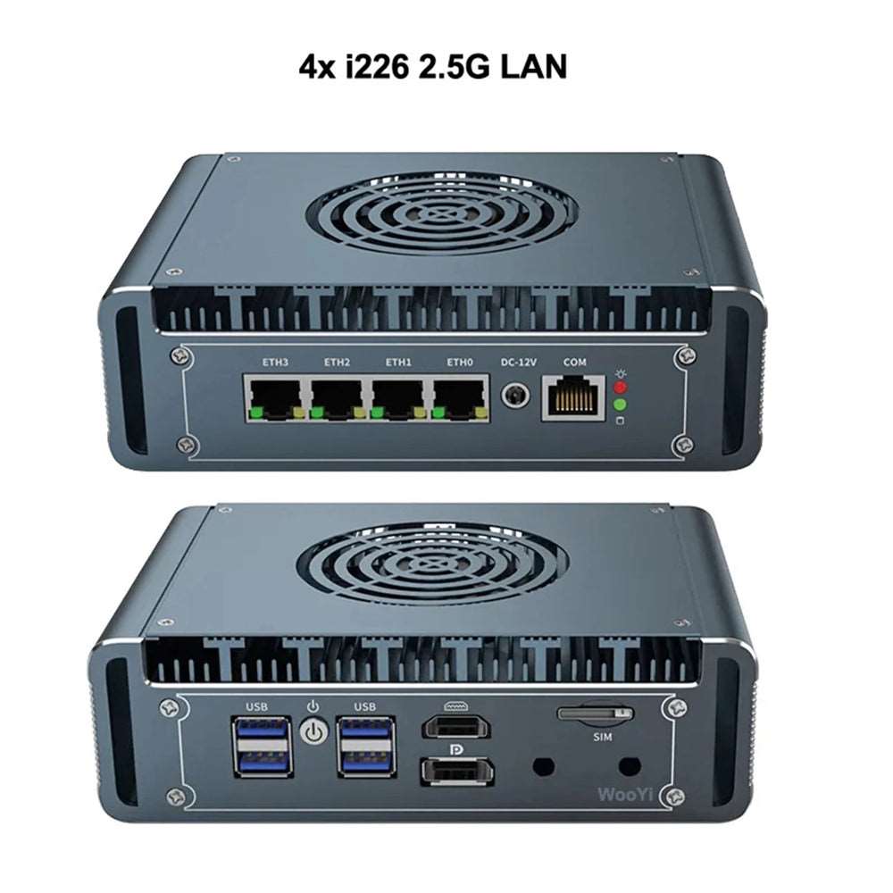 Industrial Mini PC Intel Core i7 1265U PfSense Firewall Router 4x Intel i226V 2.5G LAN