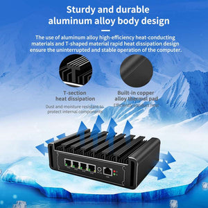 Fanless Soft Router Pfsense Mini PC Intel Celeron N5105 4x2.5G Lan Firewall Appliance Proxmox