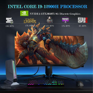 Nvidia GeFore RTX3050Ti 8G Gamer Mini Gaming PC Core i9-12900H Windows 11 Desktop Computer